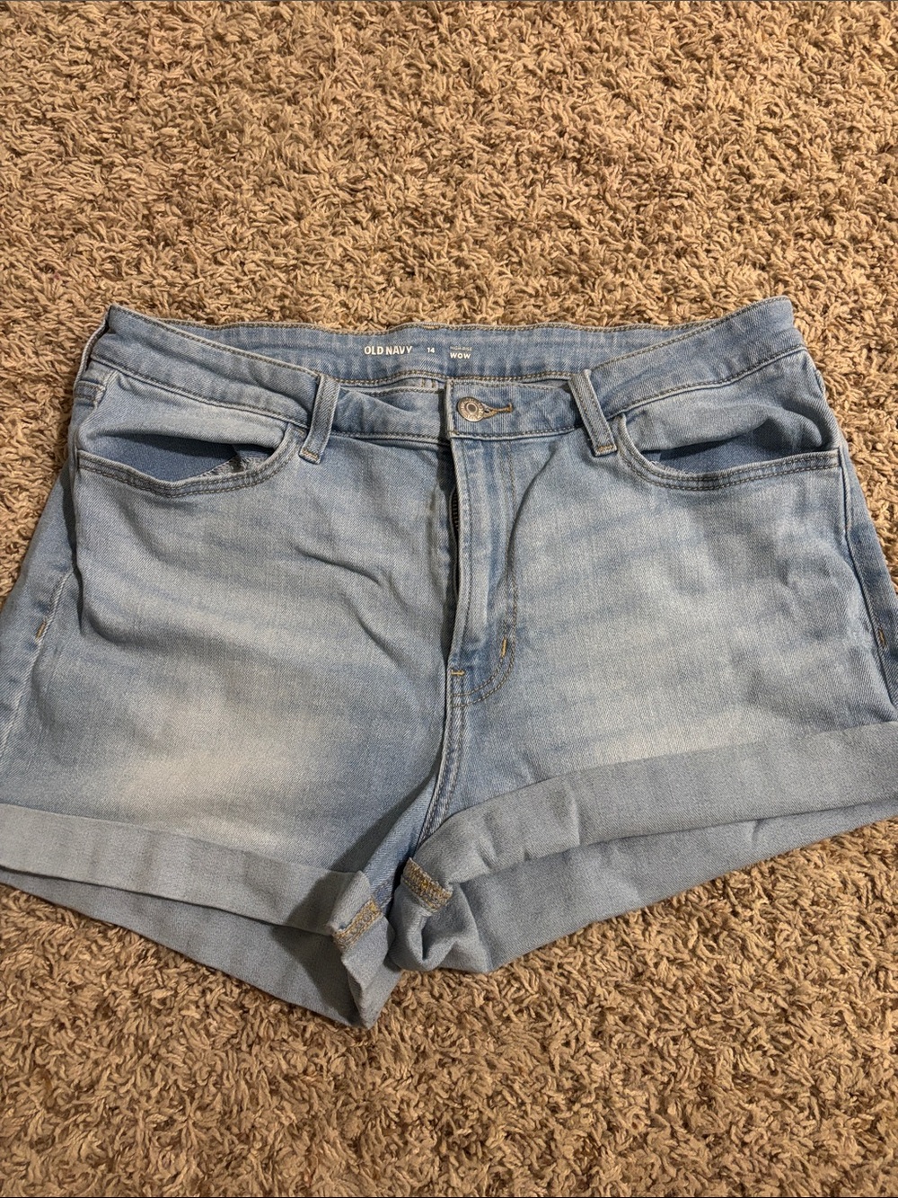 Old Navy Light Wash Rolled Cuff Denim Shorts